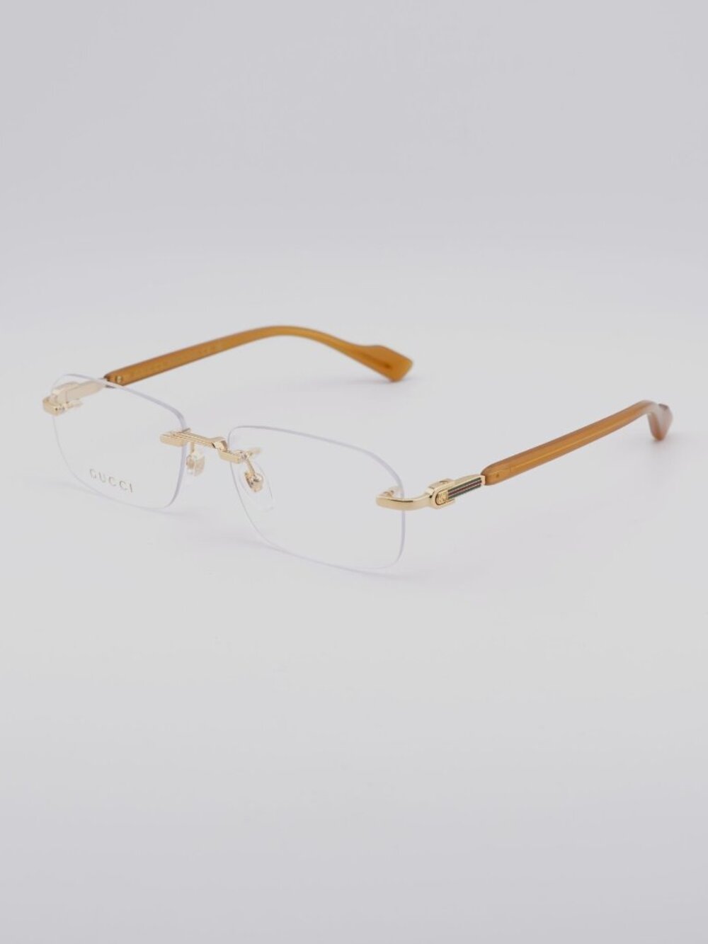 Gucci GG1221O 006 Rimless Eyeglasses Gold 56mm Rectangle Frame